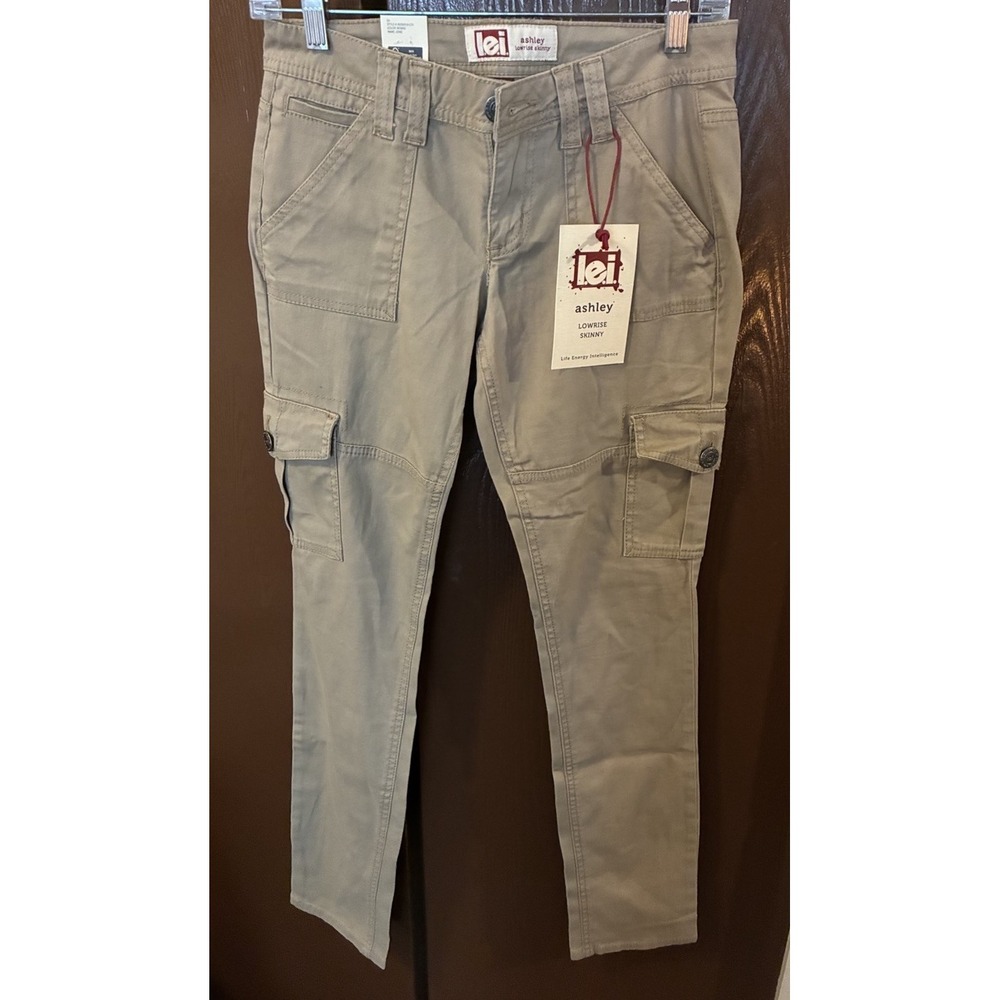 L.E.I.  Ashley Juniors Low Rise Nomad Skinny  Cargo Size 5 Pants Y2K NWT